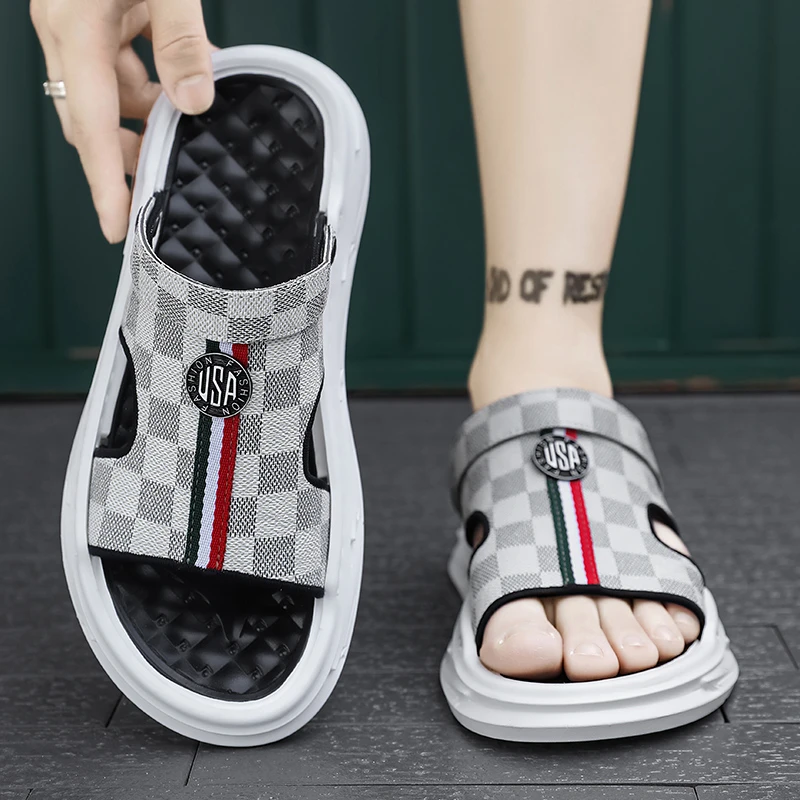 啄木鸟2025新款凉鞋男款夏季外穿拖鞋开车两用沙滩休闲男凉拖厚底