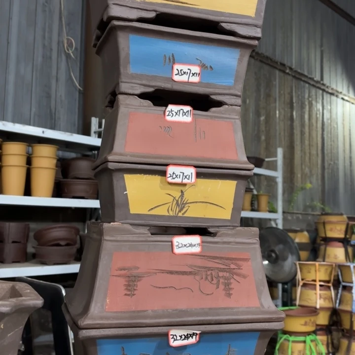 紫砂花盆128-6。