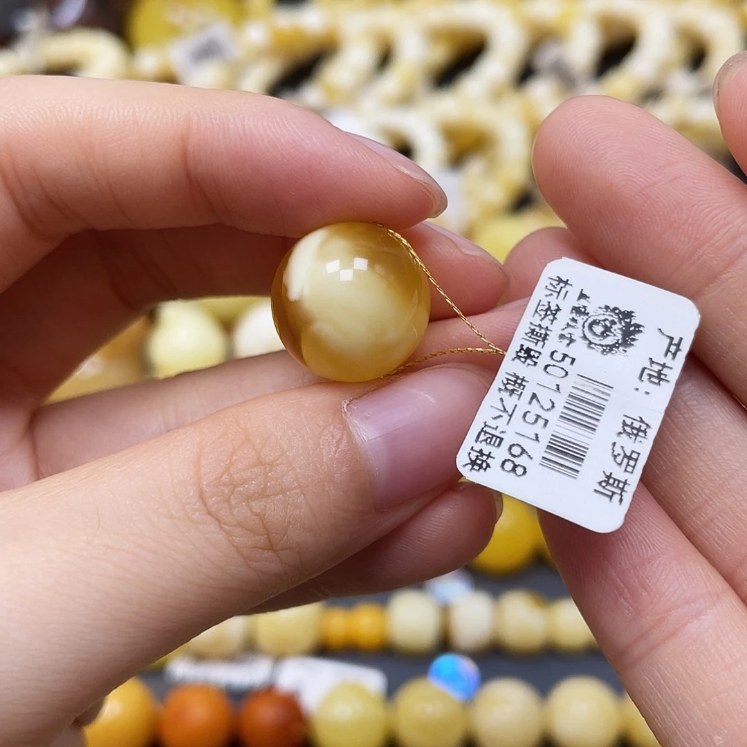 未镶嵌蜜蜡裸石圆珠15.3mm