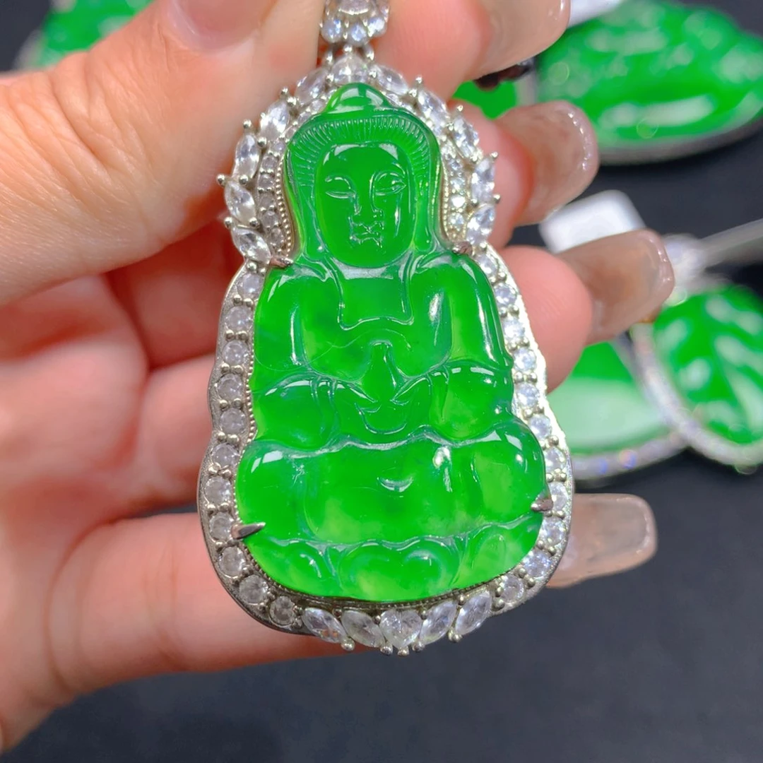 翡翠颈饰银S925镶嵌1111111111