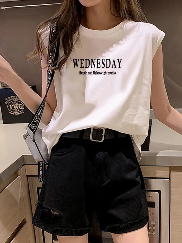 女生无袖t恤宽松背心女2025夏内搭外穿时尚洋气时髦减龄上衣服ins