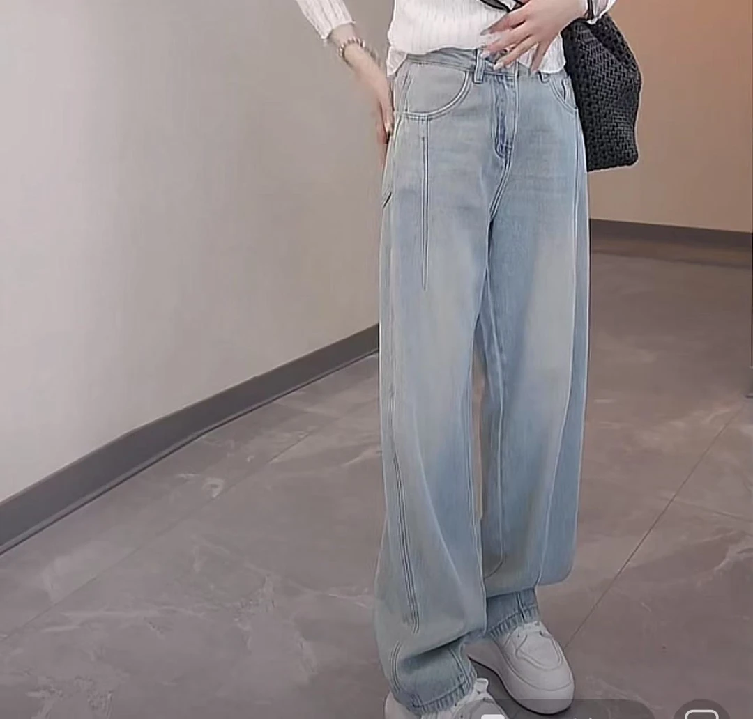 JW/静稳2025春季时尚新款潮流小众设计师款女装减龄牛仔裤5550339