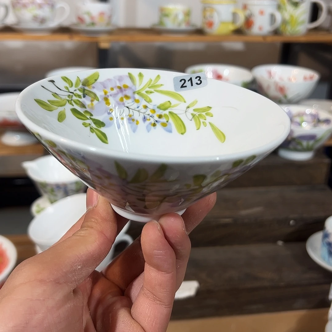 陶瓷景德镇高温釉下陶瓷5寸斗笠碗