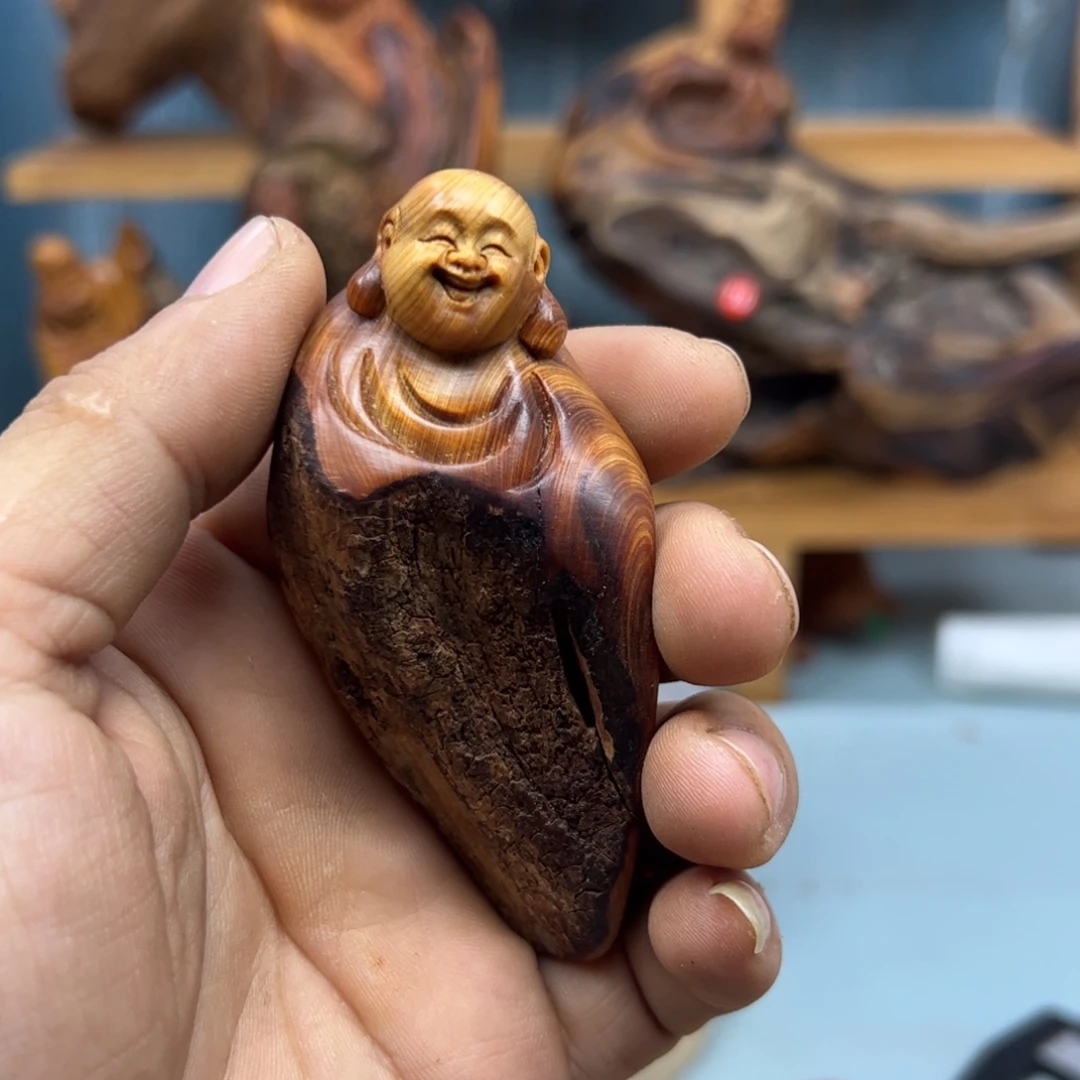 不***想木崖柏木摆件手把件