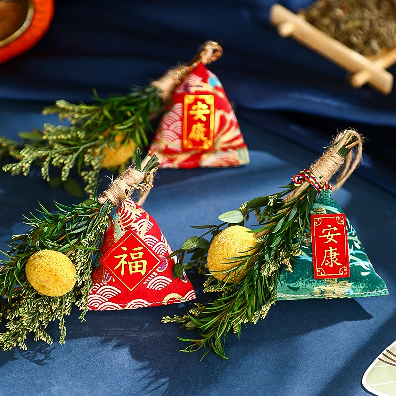 菲寻新款香包香囊粽子吊坠装饰端午艾草小粽子门挂装饰品门口挂件