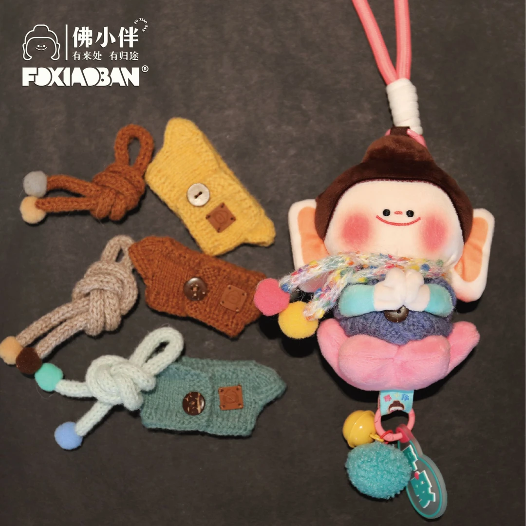 佛小伴—非遗手工单扣毛衫（含围巾）仅毛衫仅毛衫仅毛衫无玩偶