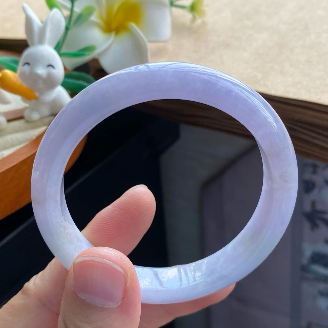 120盘13369号53.3-11.6-7.5！淡紫色特别仙气漂亮！翡翠手镯