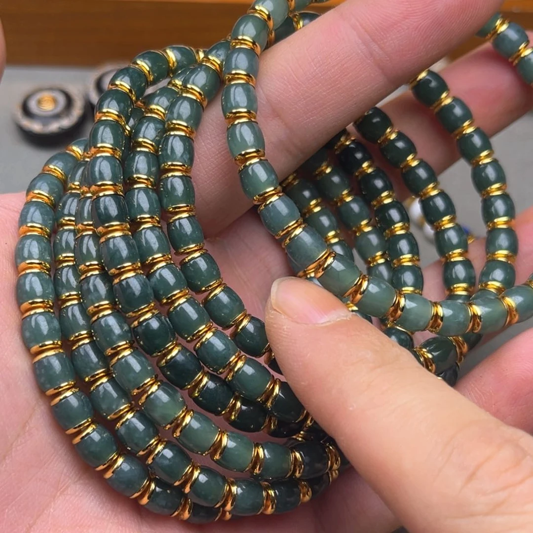 镀金金盾蓝水手串一条随机发