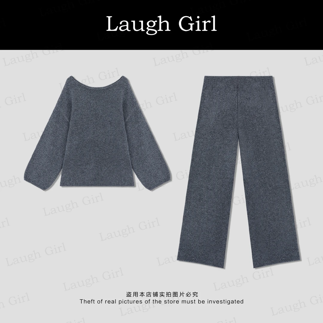楚楚君 Laugh girl【慵懒洒脱】早秋慵懒两件套毛衣套装DL53891J