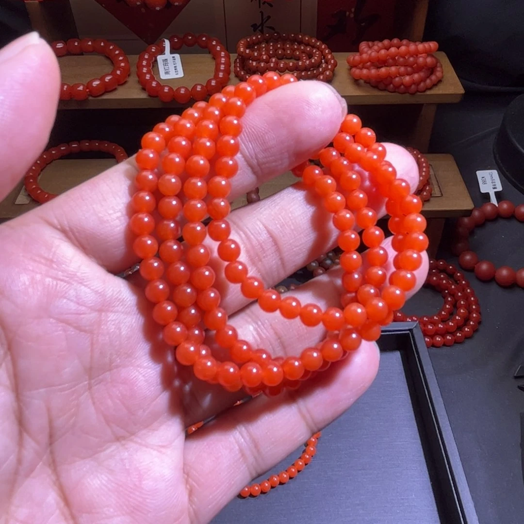 手链未镶嵌南红玛瑙5mm樱桃红项链