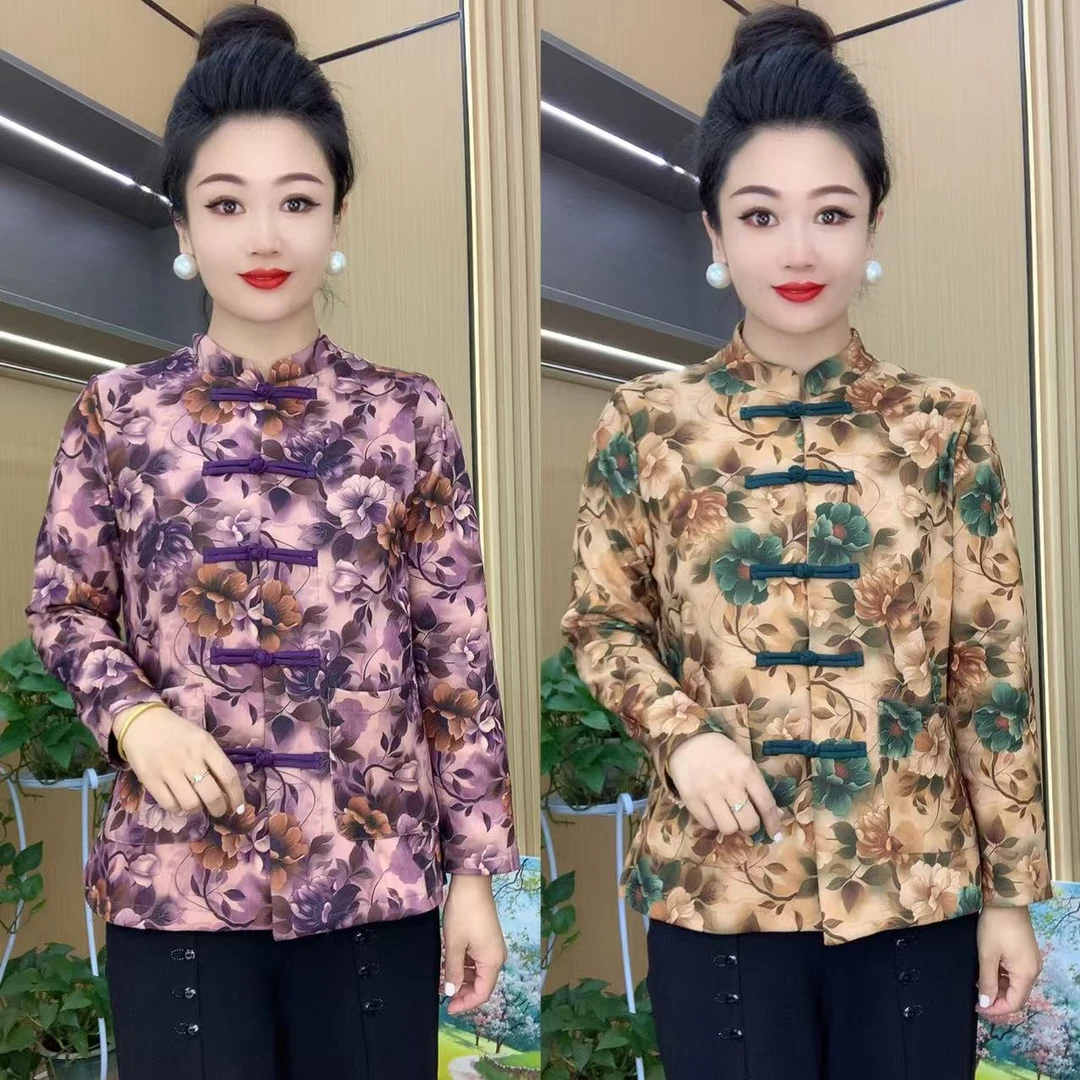 秋冬时尚盘扣立体花德绒弹力小衫外套两穿0509#