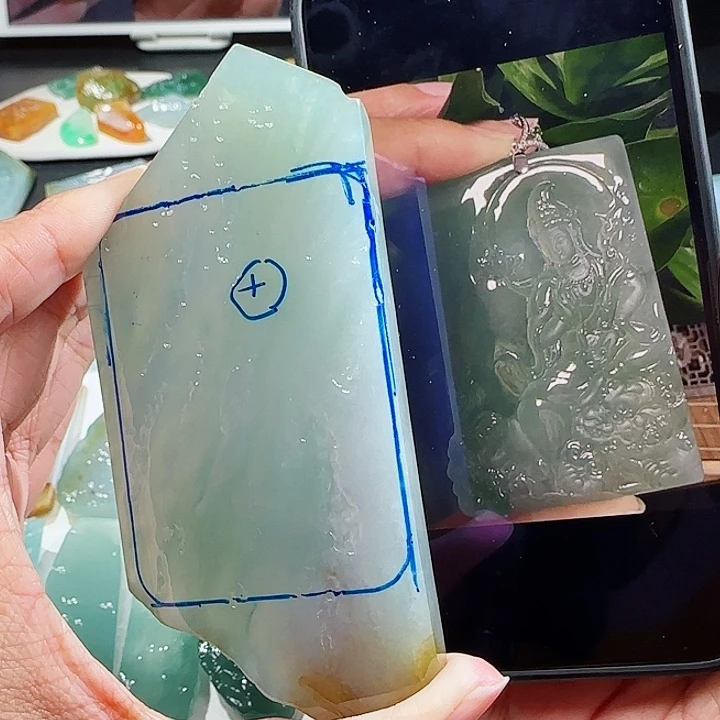 定制翡翠未镶嵌翡翠挂件