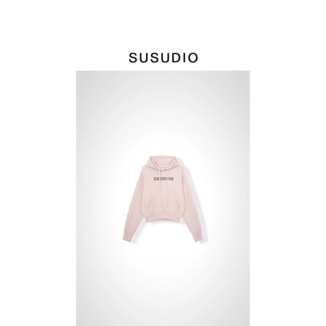 SUSUDIO 高定简约 重磅款字母连帽卫衣60010