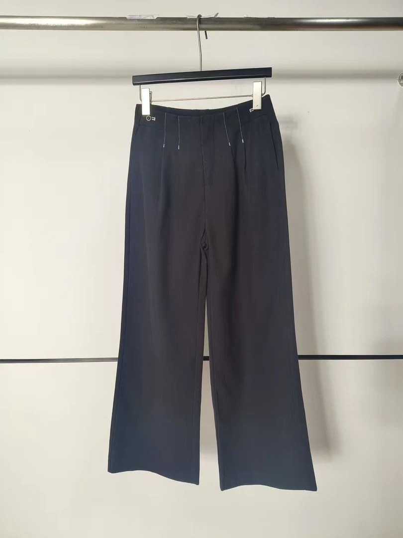 夏季新款：明线设计显瘦直筒裤28075