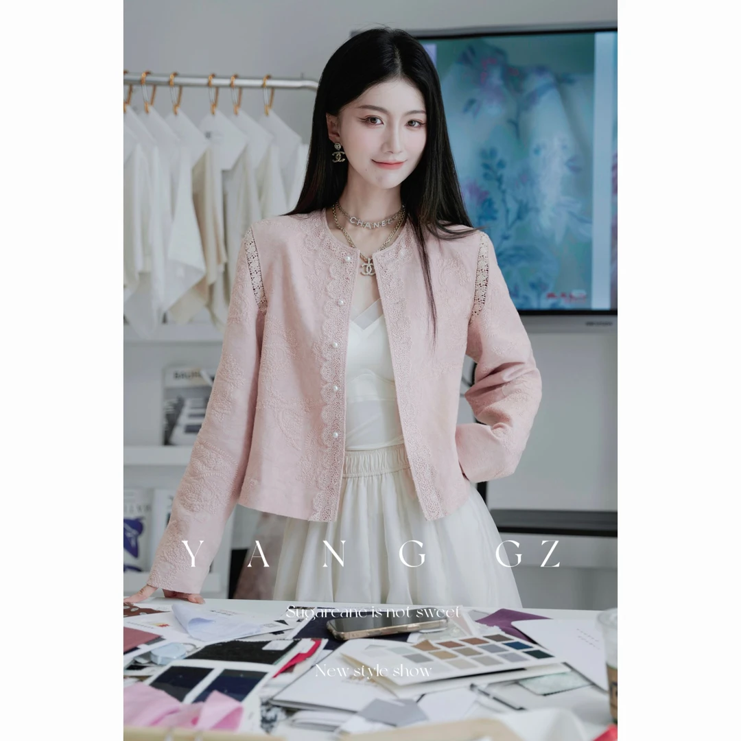YANG GZ【悄然心动】春夏棉麻面料腰果花外套女 GZ5152SJ631013