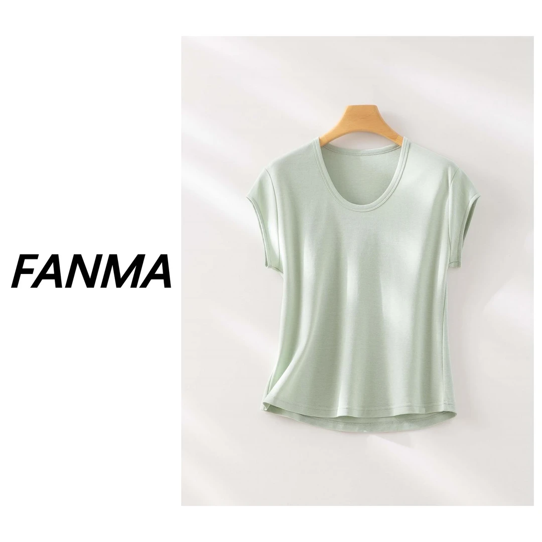 #U领T恤# 女士夏季新款简约飞袖U领T 百搭时尚短袖 F330-2517