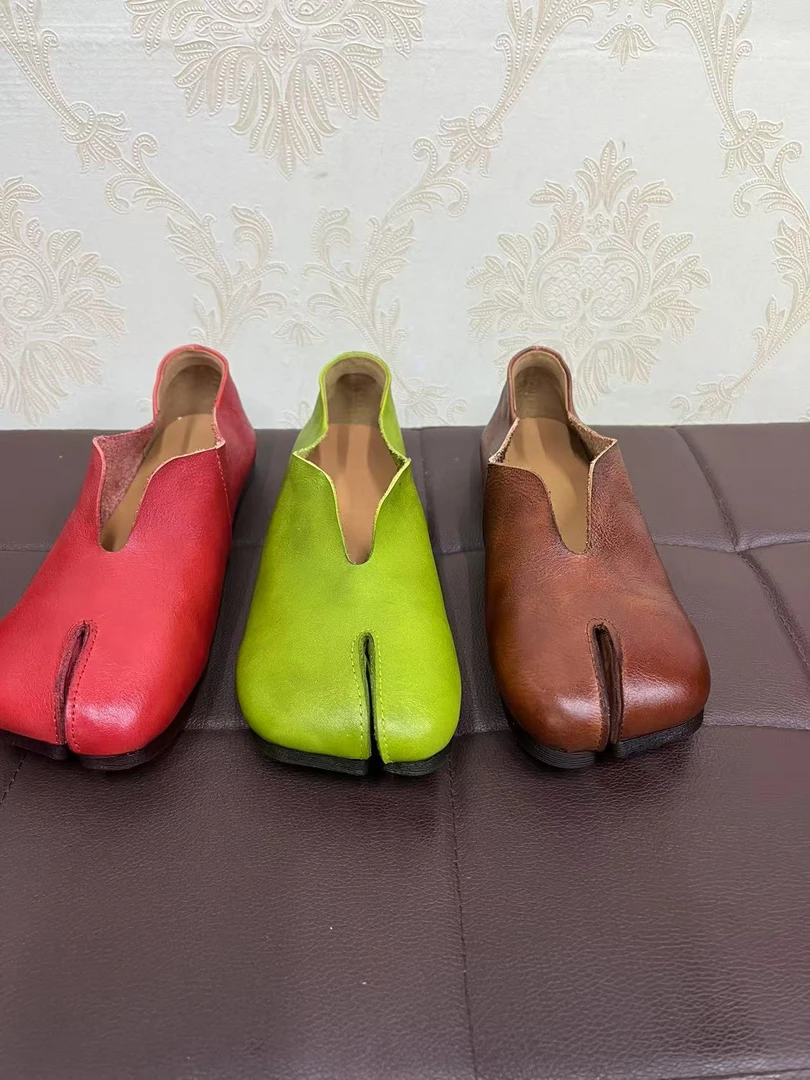 外贸手工分指鞋，鞋面牛皮，牛筋底，舒适