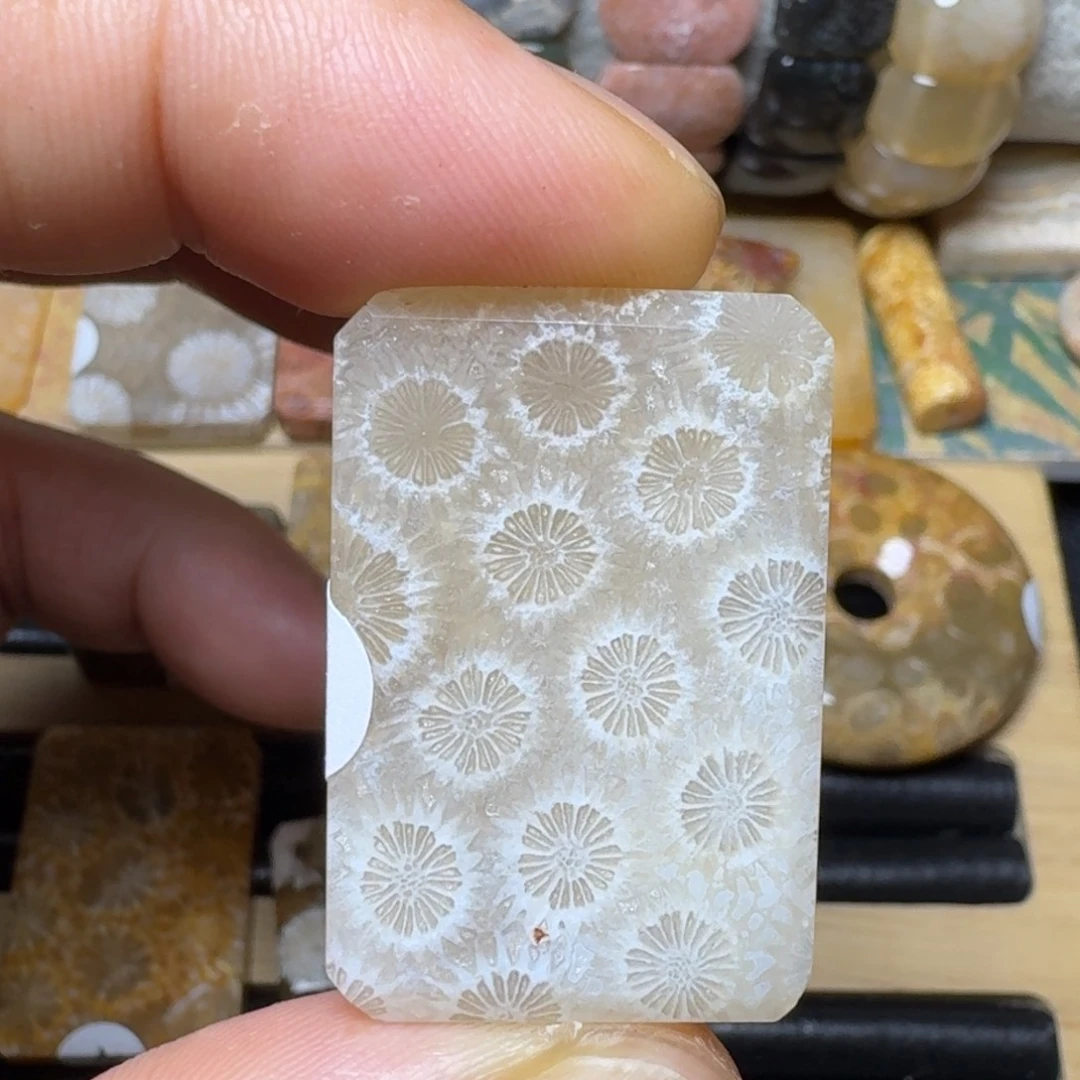 硅化玉纯天然色有机玉石保真色未镶嵌手工牌 灯美人