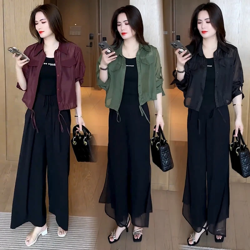 【有运费险】洋气显瘦短款防晒衬衫女2025夏季新款时尚减龄韩版上衣