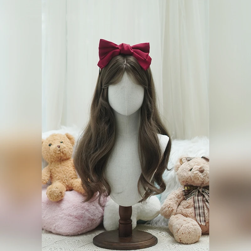 御茶水特价福利款商品 齐刘海长卷发 榛果灰棕  =不退换