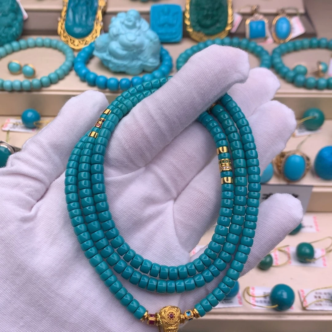 18K金镶嵌绿松石珠宝奇石