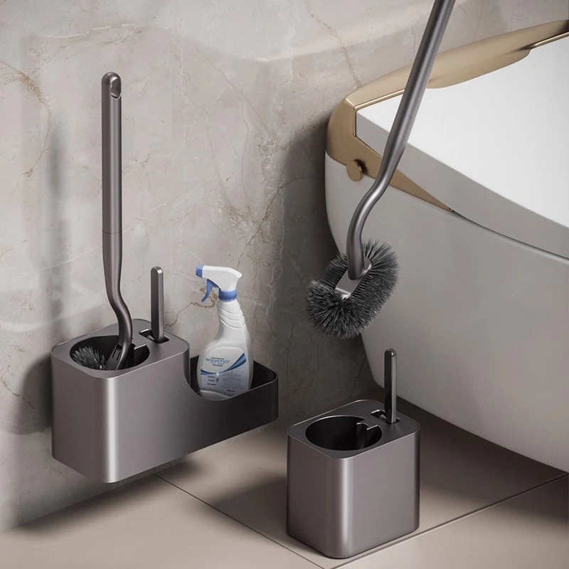 无死角马桶刷家用2025新款高级感带底座置物架壁挂一套洗厕所神器