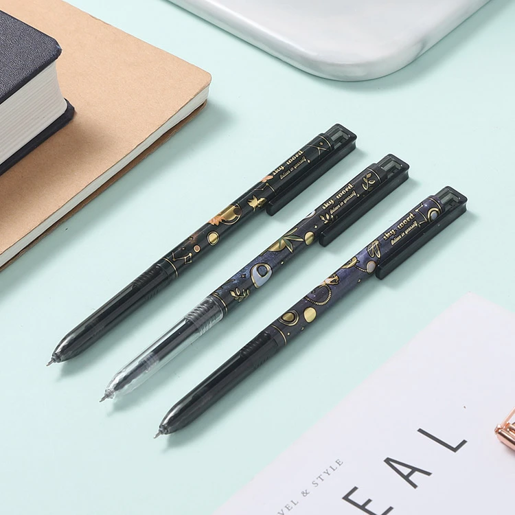 晨光予熙系列中性笔H4604黑0.35中性笔出墨流畅按动笔夹