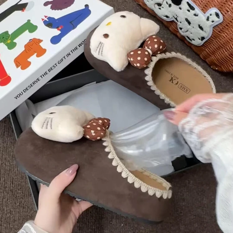 可爱卡通立体猫咪包头百搭休闲拖鞋女2025年夏季新款外穿款包头拖