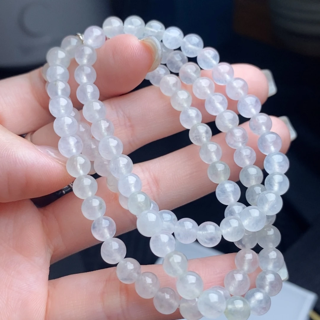 翡翠未镶嵌项链冰珠珠（卡6mm左右，99颗）