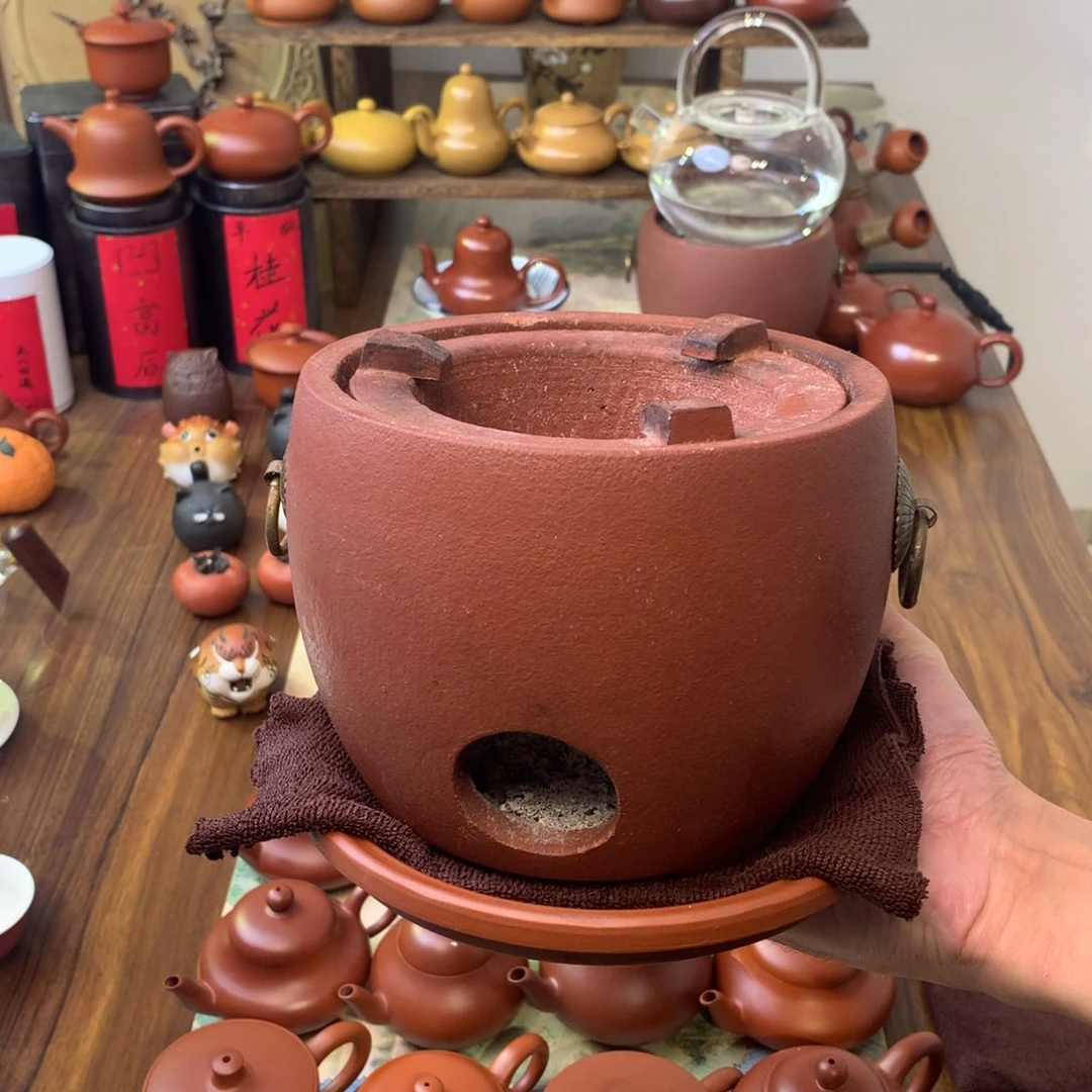 周***。单朱泥炭炉+隔热盘+茶巾1