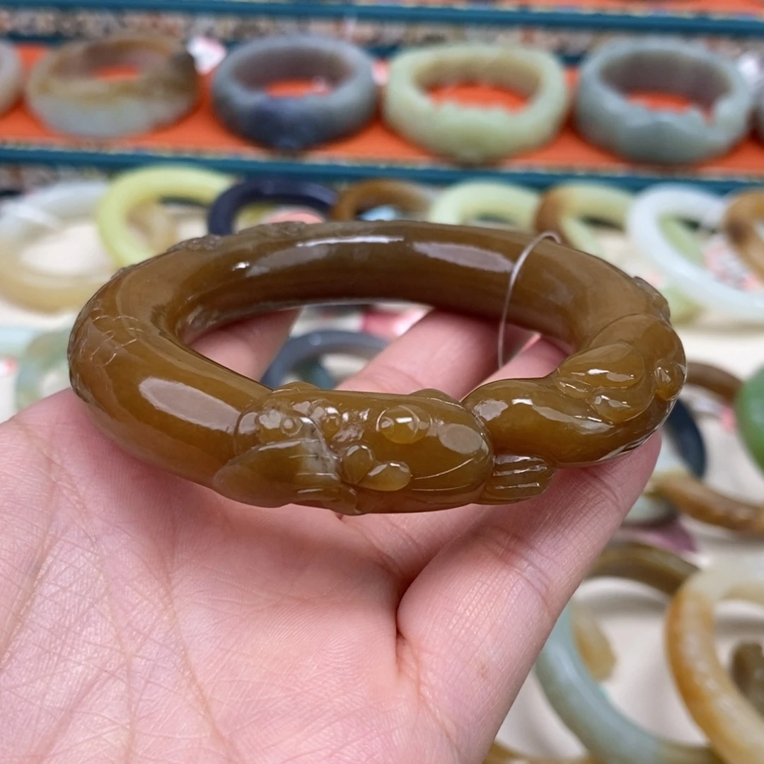 和田玉未镶嵌手镯54.7