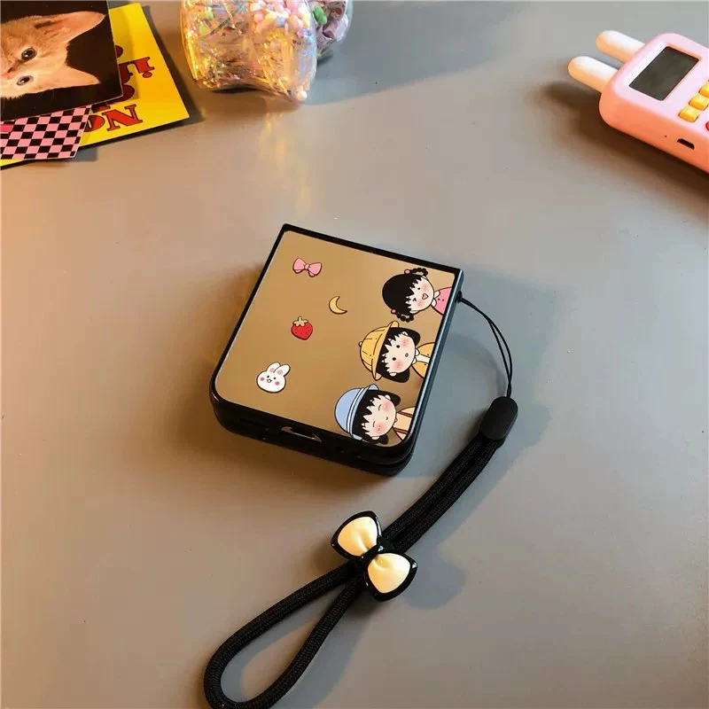 夏日镜面小丸子适用华为pocket 2折叠手机壳小米mixflip挂件OPPO