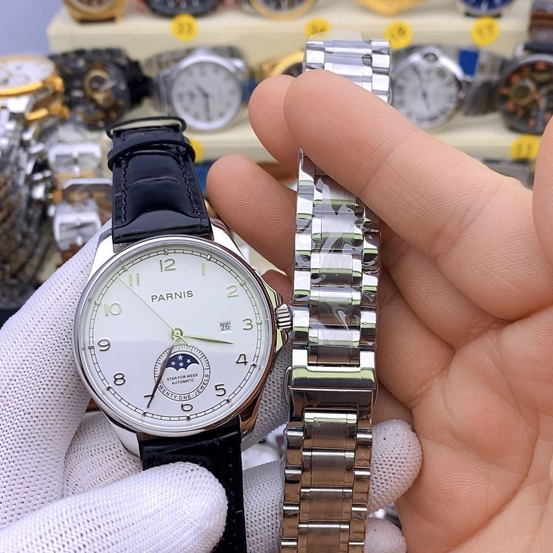 精钢伯尼时双日历➕钢带