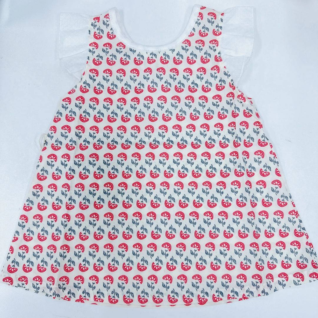 初柒母婴-语象夏薄款女童格纹纯棉连衣裙-4007/1