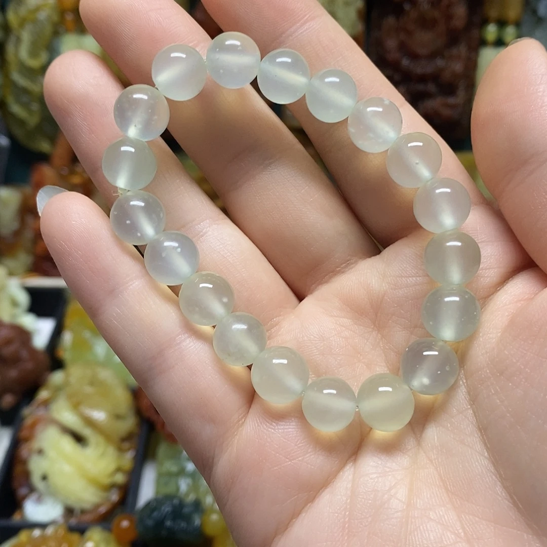 一***8蛇纹石玉未镶嵌手链