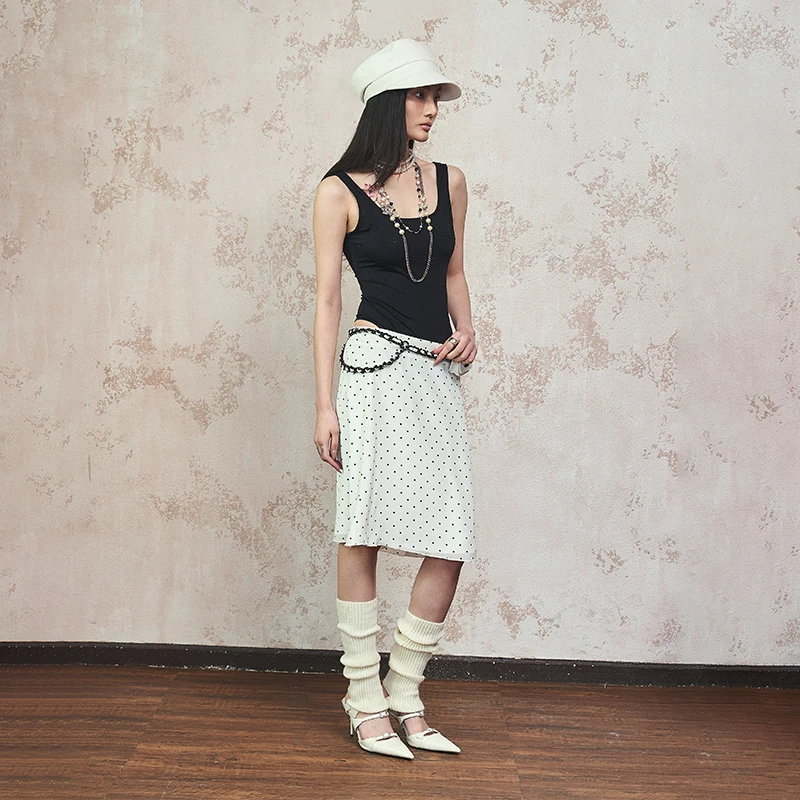 wapawapa 真丝轻盈感波点半裙