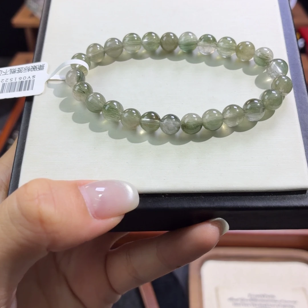 未镶嵌手串水晶绿兔毛7.2