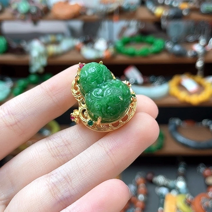 翡翠未镶嵌戒指饰品