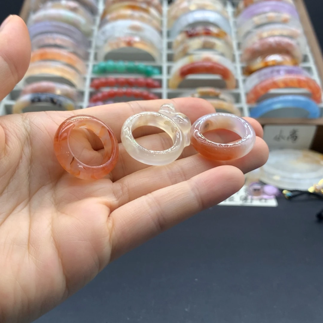 【闪购商品】玛瑙/玉髓戒指未镶嵌发一个