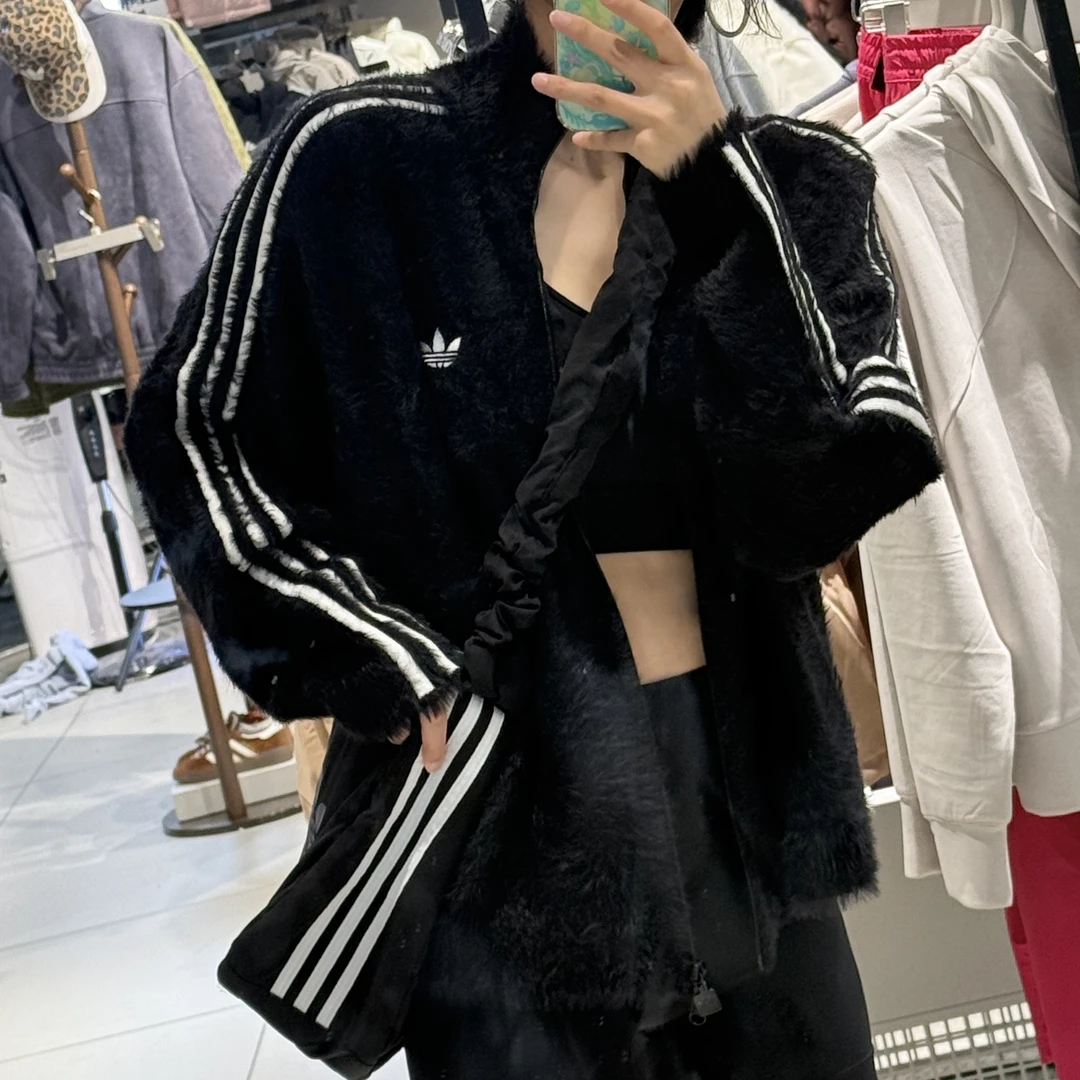 adidas originals FW25 简约舒适柔软宽松拉链保暖夹克 KR5145 Y