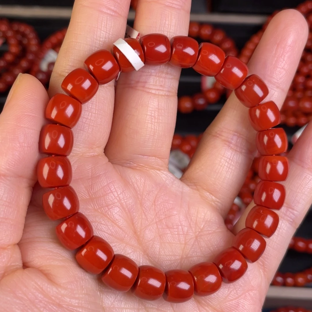 活****南红玛瑙未镶嵌手链满肉满色花