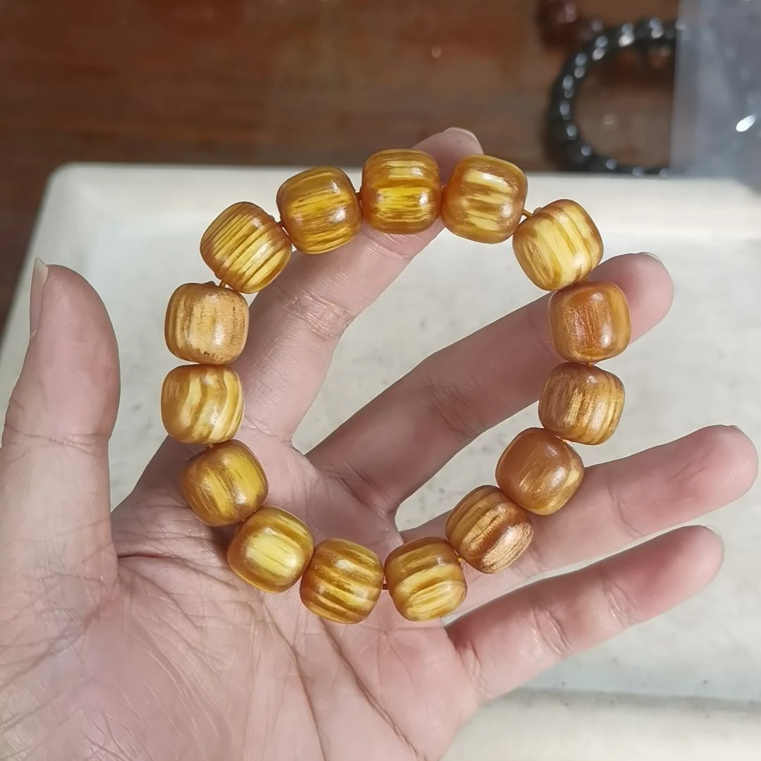 松木（琥珀木）手串/手链旭**辉15mm桶珠