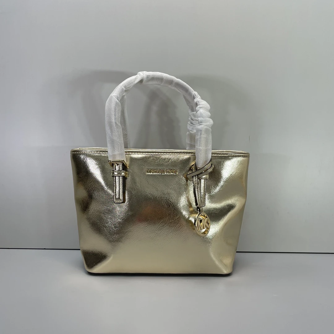 99新 MICHAELKORS/迈克高仕 小林/金色菜篮子22*19*10cmB021606