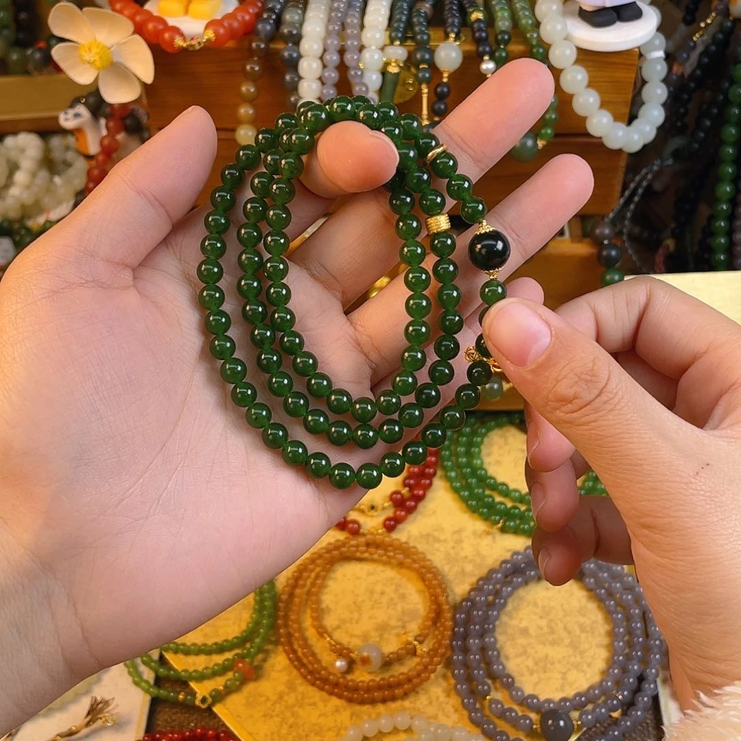 和田玉多圈手串未镶嵌