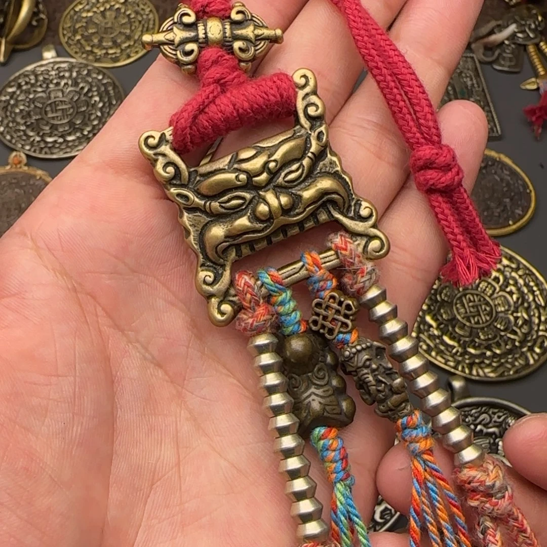 老铜经书扣吊坠喜欢的来