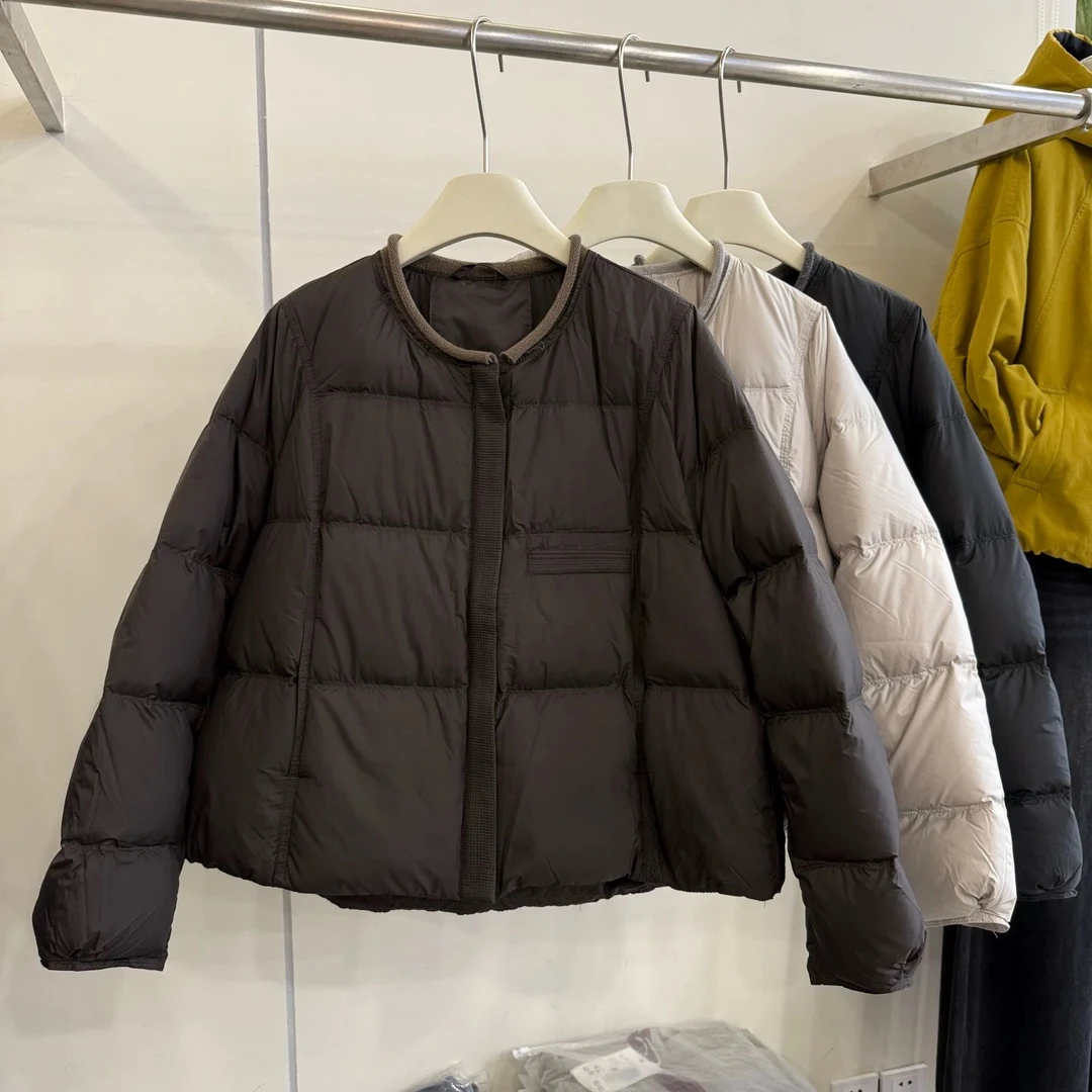 2025秋冬新款保暖轻薄百搭白鸭绒羽绒服女时尚显瘦上衣短外套女