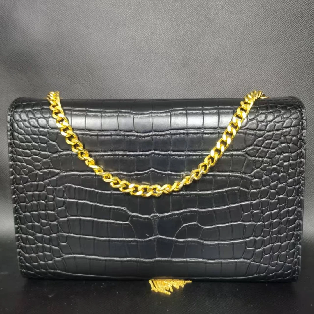 SMVP 高定奢品 潮流打造真皮女士包链条斜挎包 10308-2 黑色