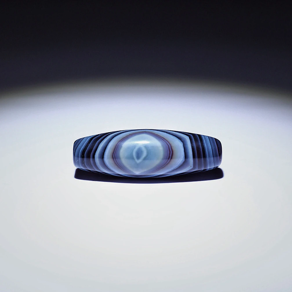 蓝沁缠丝玛瑙珠子