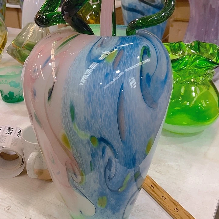 琉璃琉璃花瓶高30口9