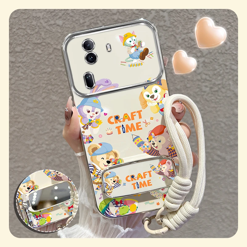 适用opporeno11手机壳pro达菲家族大视窗硅胶防摔套女款可爱卡通